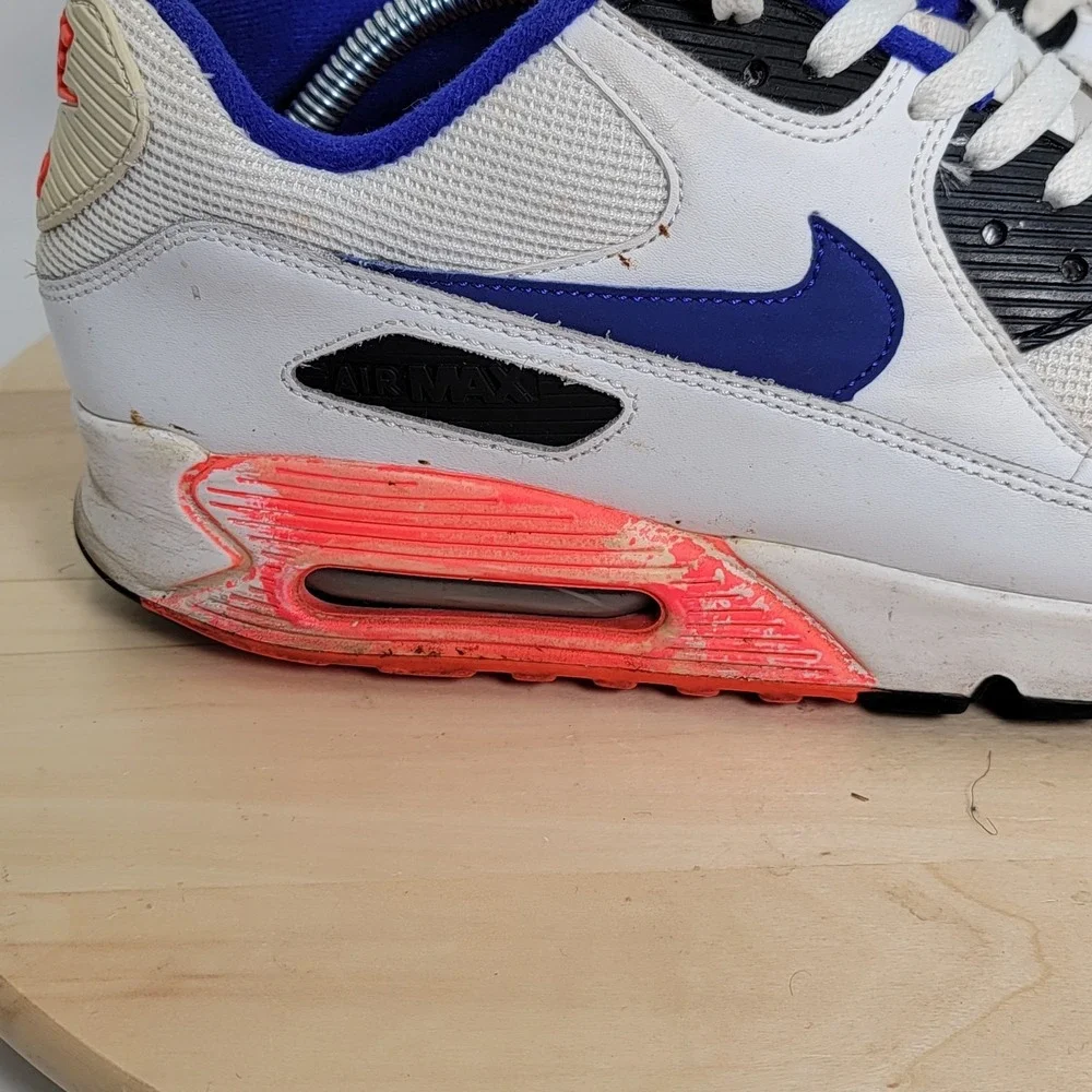 Nike Mens Air Max 90 Essential 537384-136 White Running Shoes Sneakers Size 10.5